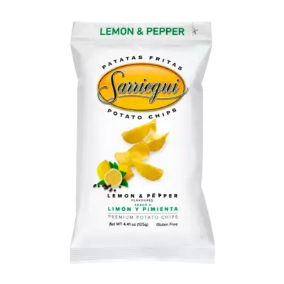 Chips de pomme de terre Premium Saveur Citron et Poivre Sarriegui