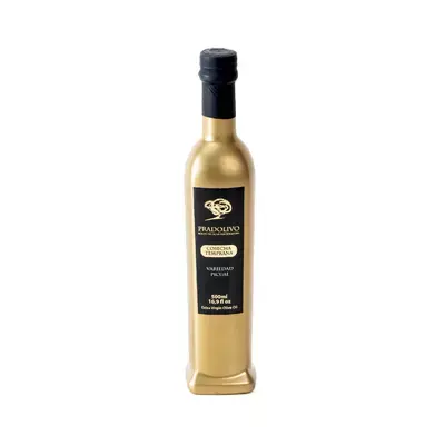 Huile d' olive extra-vierge Pradolivo Picual 500 ml Edition de Luxe Bouteille Dorée