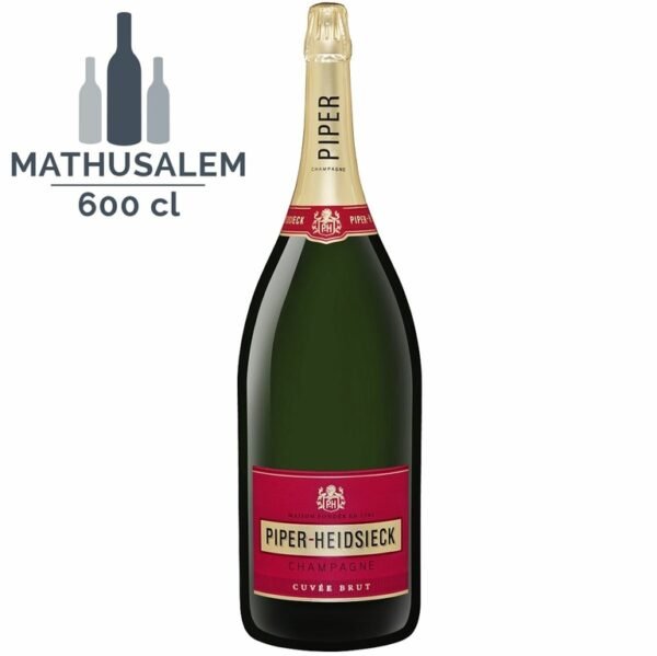 Champagne PIPER-HEIDSIECK AVEC CAISSE BOIS, CUVÉE BRUT CHAMPAGNE AOP BLANC - Mathusalem 6 Litres