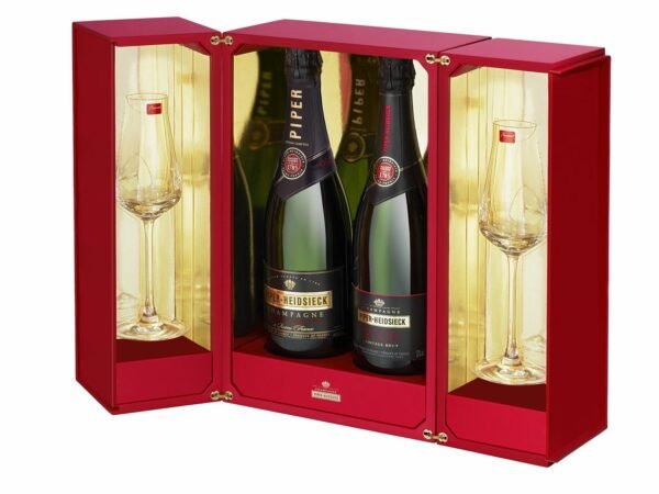 Champagne PIPER-HEIDSIECK, COFFRET BACCARAT (1996 & 2006 + 2 FLÛTES BACCARAT) CHAMPAGNE AOP BLANC