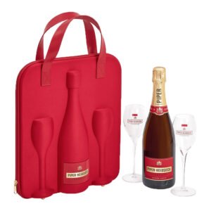 Champagne PIPER-HEIDSIECK TRAVEL FLUTE GIFT SET, CUVÉE BRUT CHAMPAGNE AOP - BLANC