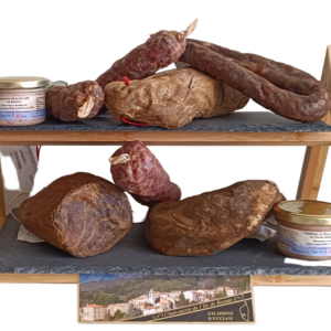 Lot 5 charcuteries Corse artisanales pièce entière + 2 terrines préparées Corse dont 1 offerte(colis de 2,2 kg)